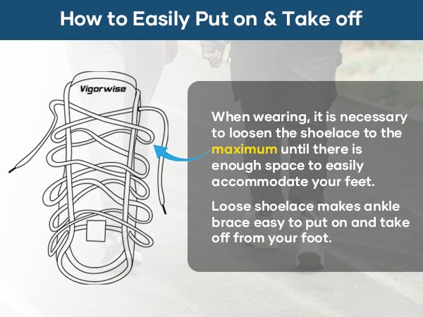 Vigorwise Large Black Lace-Up Ankle Brace Support for Men & Women