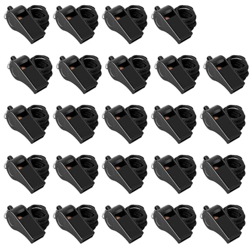 Seakii 24 Pack Loud 120dB Sports & Referee Whistles with Lanyards