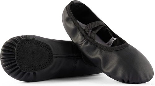 DyingSwan Toddler Ballet Shoes - Soft Leather No-Tie Dance Slippers for Girls | Sizes Toddler to Big Kid