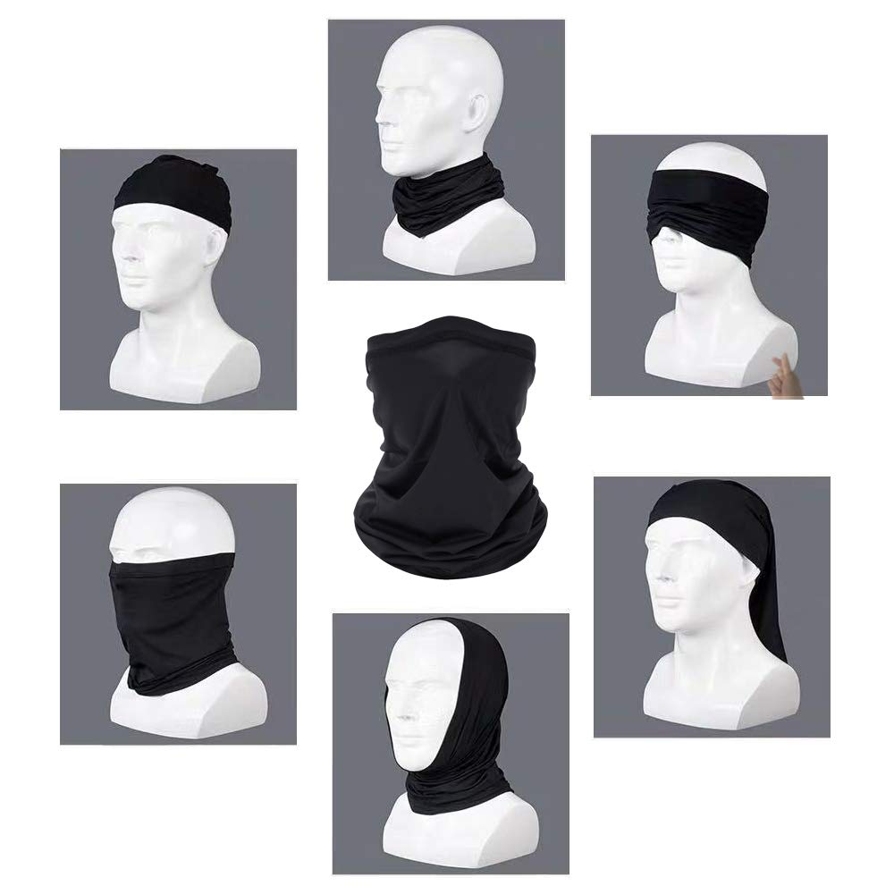 PuddingStation 6 Pieces Summer Face Cover For Men Women UV Neck Gaiter Protection Face Breathable Sunscreen Bandana Cycling Running (Multicolour-01)
