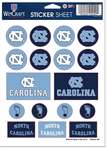 North Carolina Tar Heels Vinyl Sticker Sheet - 5" x 7"