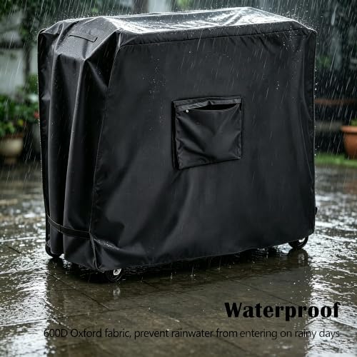 Black Cooler Cart Cover for 80-100 Qt Rolling Ice Chest - 36"L x 19.5"W x 31.5"H, Weatherproof & Waterproof