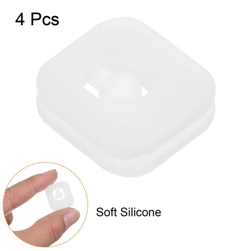 PATIKIL Tennis Vibration Dampener, 4 Pack Square-Shaped Silicone Shock Absorber Racket String Damping for Tennis Racquet, Clear