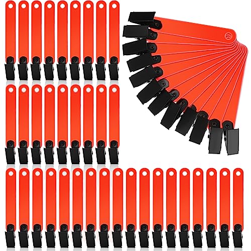 Leitee Fluorescent Orange Reflective Trail Markers - 48 Pack, Tree Tacks for Hiking & Hunting