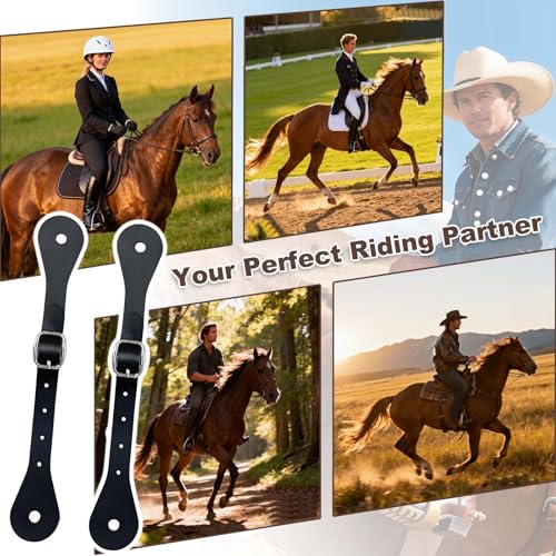 Premium Genuine Leather Spur Straps for Equestrian Use - 2-Pack