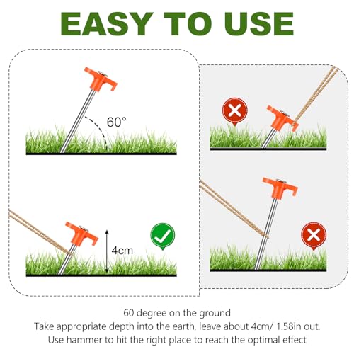 10-Pack Heavy Duty Tent Stakes - 7.1-Inch Galvanized Steel Pegs