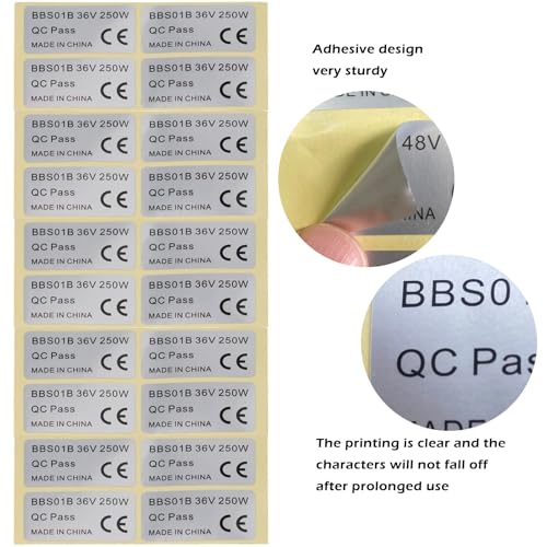 20 Pack Electric Bike Sticker Set for BAFANG BBS01 & BBS02 - 48V 750W