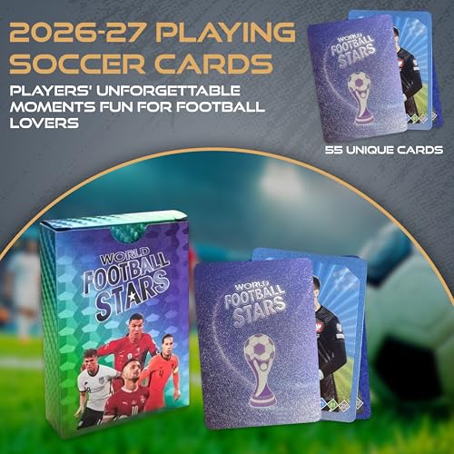 2026-27 Soccer Trading Cards - 55 Non-Duplicate Cards Per Pack