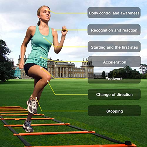 Adjustable Speed Training Hurdles Set with Agility Ladder - Orange