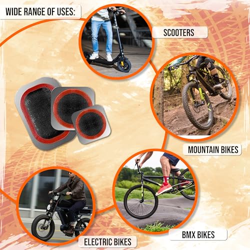 Bike Tire Repair Kit - 24-Piece Set with Patches, Levers & Glue