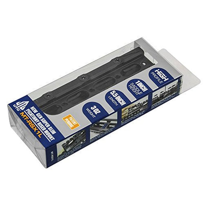 UTG Super Slim Picatinny Riser Mount, 1" Height, 13 Slots , Black