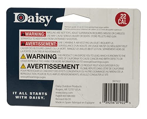 Daisy PrecisionMax .22 Caliber Pointed Field Pellets - 250 Count