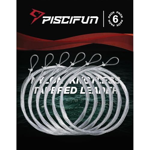 9ft Tapered Fly Fishing Leader with Pre-Tied Loop - 6 Pack