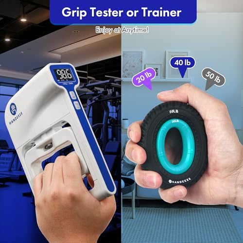 265 lb Grip Strength Tester & 5-Piece Strengthener Kit – Handexer