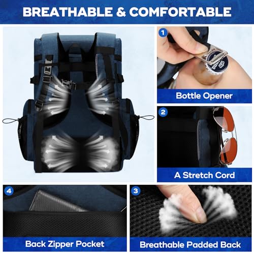 Maelstrom 35-Can Insulated Backpack Cooler, Leakproof Blue