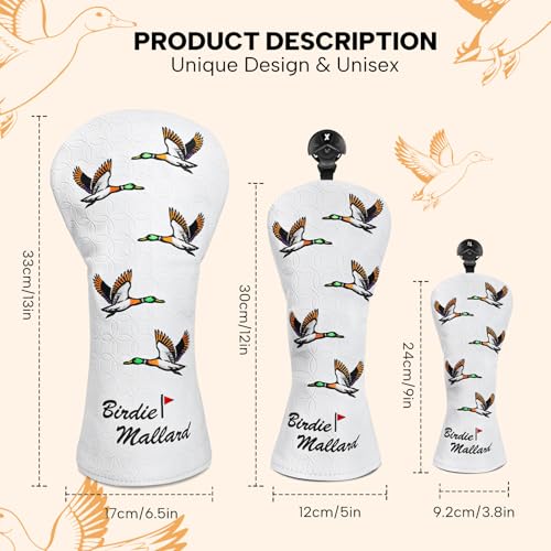Premium Mallard Golf Headcover for Driver - Waterproof PU Leather