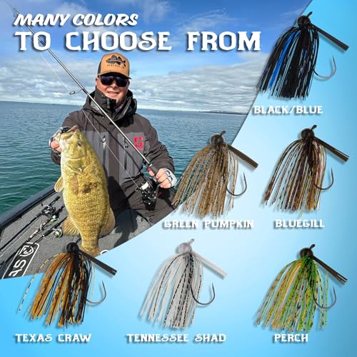 Reaction Tackle Football Head Jigs for Bass & Walleye Fishing 3-Pack