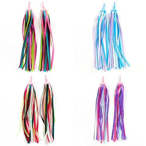 Bike Handlebar Streamers - 25cm Ribbon Tassels for Kids Bikes - Purple