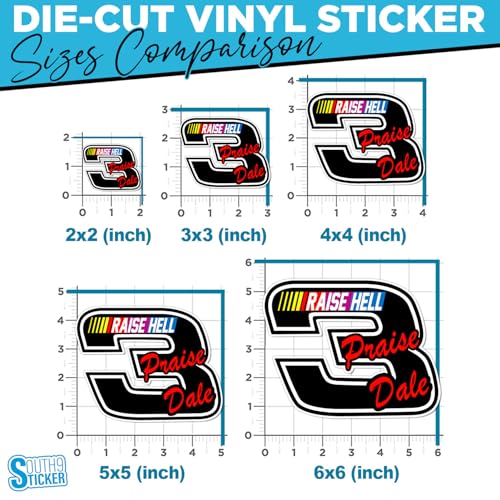 Raise Hell Praise Dale Racing Stickers - 2x2 Inches Waterproof Vinyl