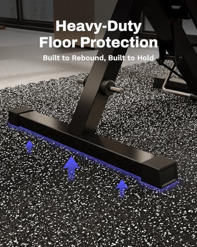 Interlocking Gym Flooring Mats - 48 Sq Ft (12 Tiles) Black/White