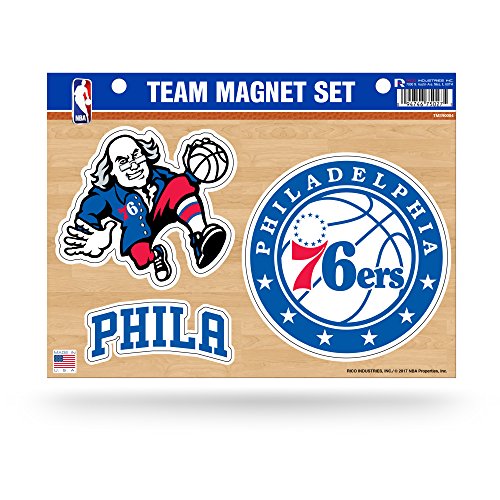 NBA Philadelphia 76ers Team Magnet Sheet - 3 Die-Cut Magnets