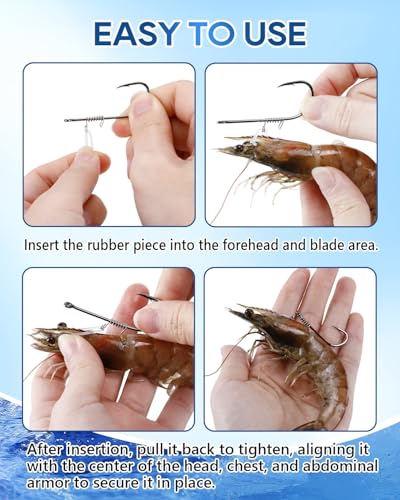Live Shrimp Hooks - High Carbon Steel Barbed, Size 2/0, 20pcs