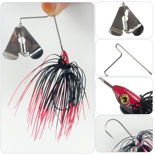 Bass Spinner Baits - 5 Pcs Buzz Bait Hard Metal Fishing Jigs, 3.46in/0.31oz