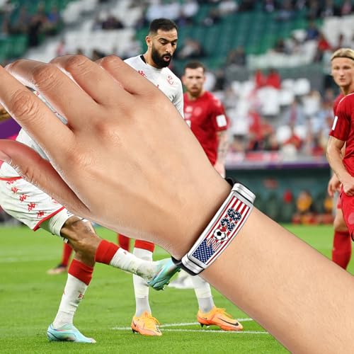2026 Soccer Fan Bracelet - Adjustable Silicone and Stainless Steel Wristband