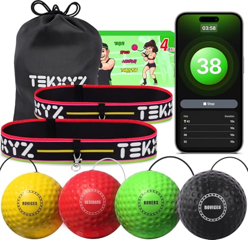 Boxing Reflex Ball Family Pack - 4 Foam Balls & 2 Headbands