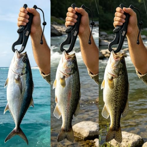 Floating Fishing Lip Gripper Tool with Lanyard - 9.5 Inch
