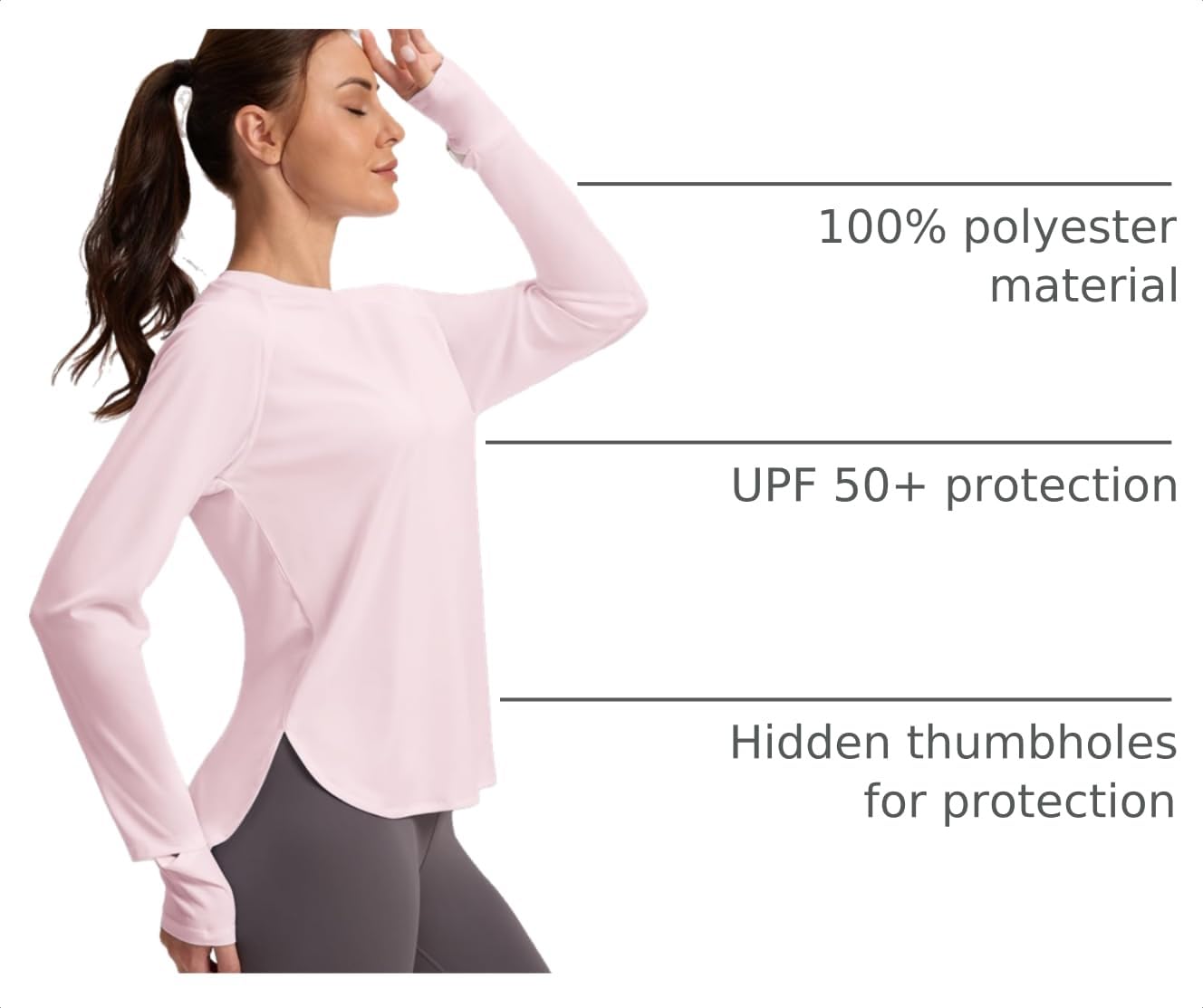 Women's Sun Shirts UPF 50+ Long Sleeve Uv Protection Shirts Lightweight Quick Dry SPF Clothing Outdoor Hiking Tops Pink XL New