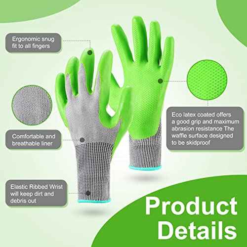 Jexine 50 Pairs Safety Gloves Men Garden Gloves for Men Women with Breathable Latex Coated and reliable Grip