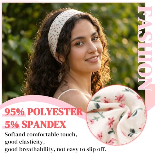 Colorful 24-Pack Wide Stretchy Headbands for Women - Workout & Casual