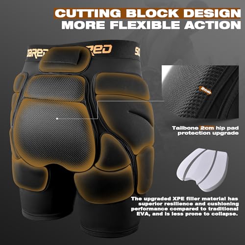 Soared Medium Black 3D Hip Butt Pads XPE Protective Shorts for Sports
