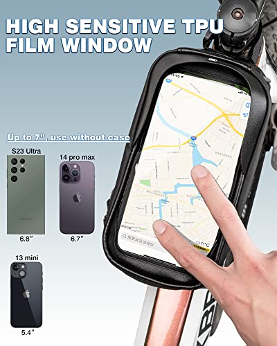 Waterproof Bike Phone Front Frame Bag - Fits Phones Under 7"