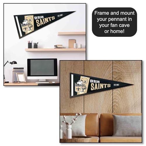 New Orleans Saints Vintage Pennant Flag - 12x30 in Felt