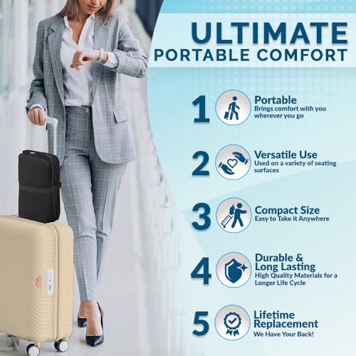 Travel Seat Cushion - Compact, Foldable Ergo-Gel Design