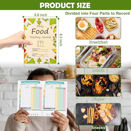 Food Journal Diary - Daily Calorie Counter | 5.8x8.3 Inch Tracker - 1 Piece