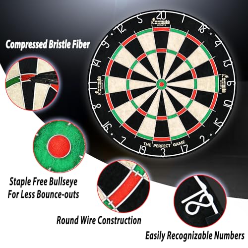 Dartboard Pro Bristle with 12 Darts 18g - 4252 Includes 12 Steel Tips