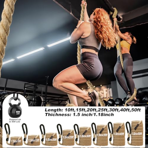 Keepark 1.5 Inch Diameter 10FT Climbing Rope for Fitness & Indoor/Outdoor Training
