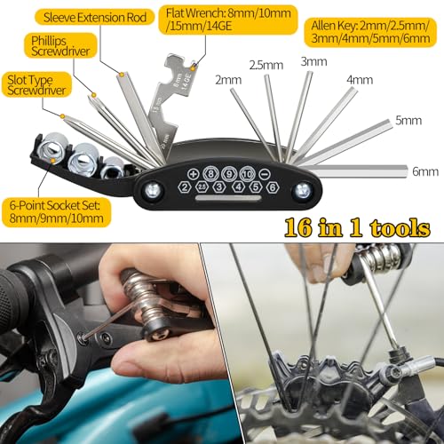 Bike Repair Kit with Bag & Tire Pump - Bike Tube Bag Set