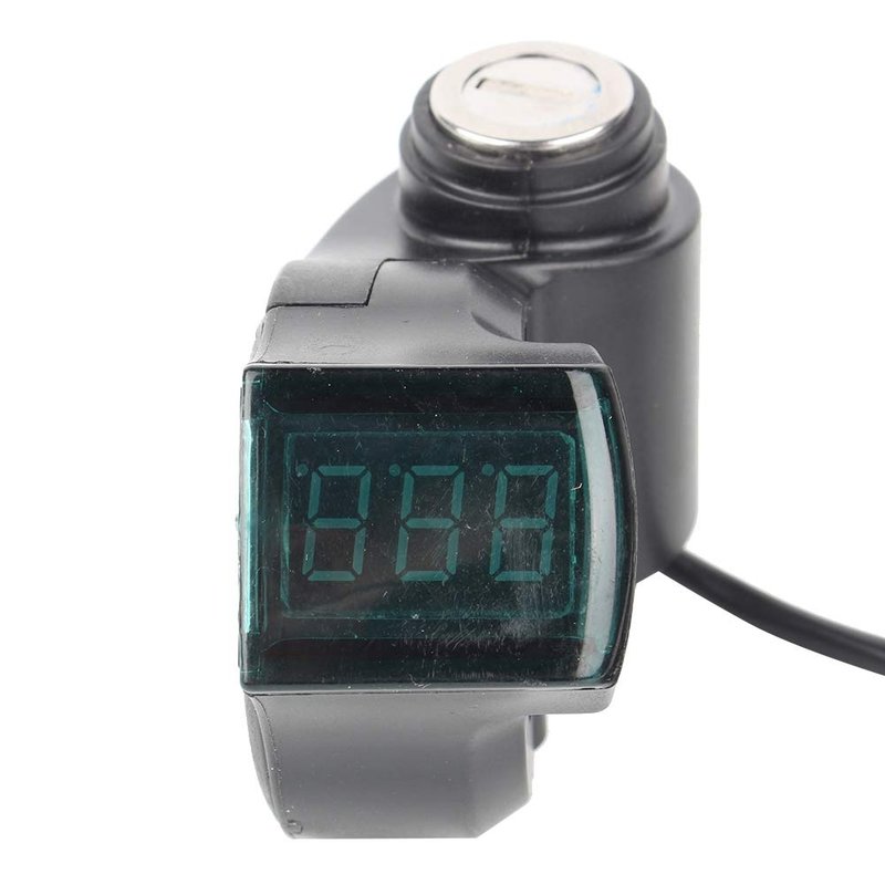Keenso Electric Voltmeter, Portable Throttle Voltmeter with Digital Voltage Display and Lock for 12-99V Scooter Tricycle and Spare Parts