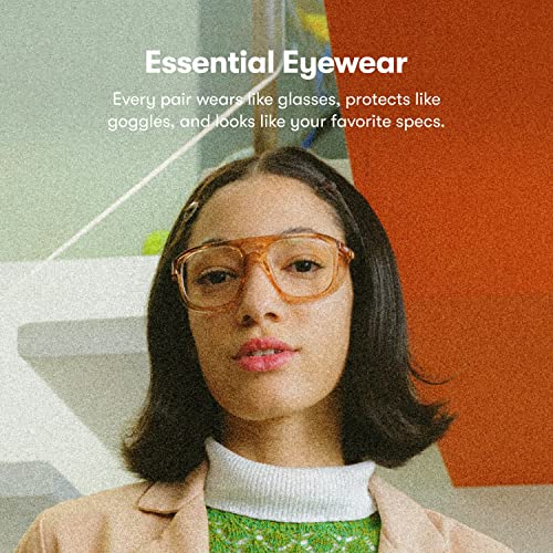 Stoggles Aviator Z87.1 Certified Safety Glasses, Blue-Light, UV Blocking Lens, Top & Side Shield, Anti-Fog, Stylish Eyewear