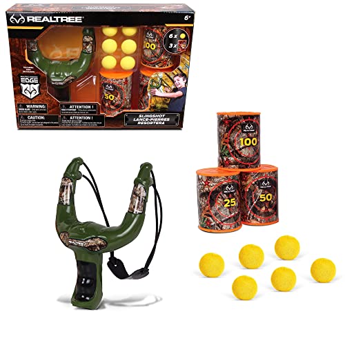 NKOK Realtree Camouflage Handheld Slingshot Set with Foam Balls & Targets - Ages 6+