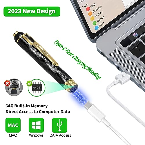 64G Mini Body Camera Pen, 1080P Portable Security Nanny Camera Pen for Indoor Outdoor