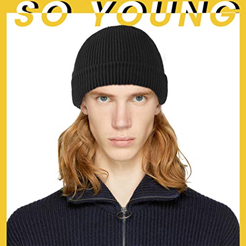 Unisex Winter Beanie Hat - Classic Knit Cap in Black