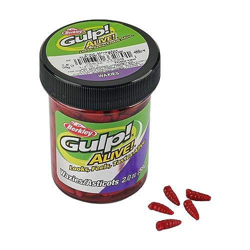 Gulp! Alive! Waxies Fishing Soft Bait - Red Wiggler 1/2"