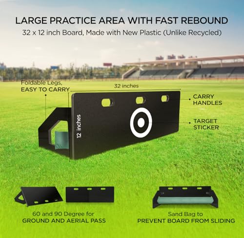Soccer Rebounder Board - 32 x 12 Inch Kick Back Trainer