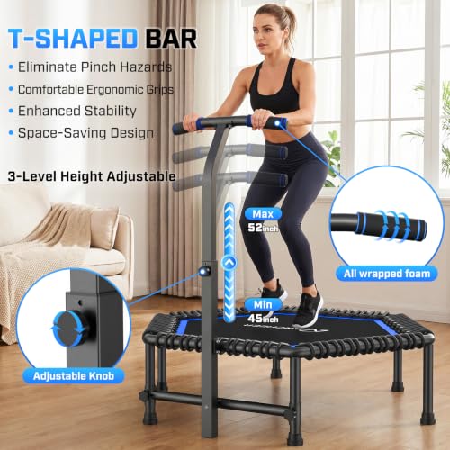 50-Inch Fitness Rebounder Trampoline for Adults - Blue
