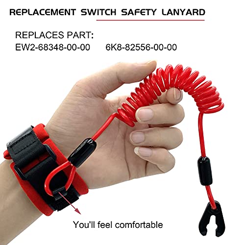 Boat Emergency Stop Switch Lanyard for Yamaha Jet Ski & WaveRunner - 50 Inch Safety Cord Replacement